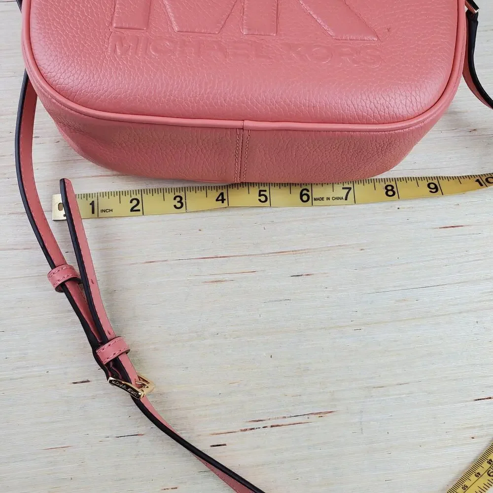 MICHAEL KORS |  Jet Set |  Sherbet |  Medium Embossed Leather  |  Crossbody  Bag
